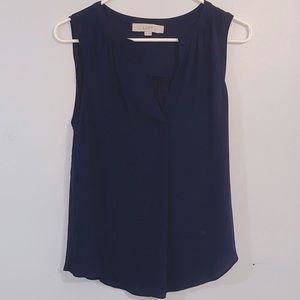 Ann Taylor LOFT navy blue sleeveless top S